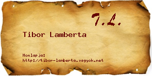 Tibor Lamberta névjegykártya